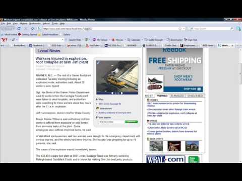 SLIM JIM EXPLOSION - EXPLOSION AT NC SLIM JIM PLANT & TOXIC GAS RELEASE