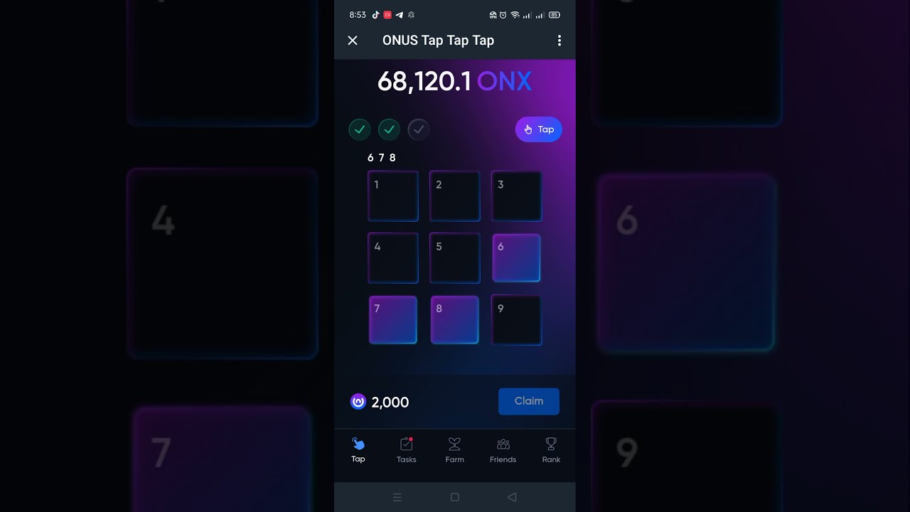 ONUS tap tap tap daily code 1 august