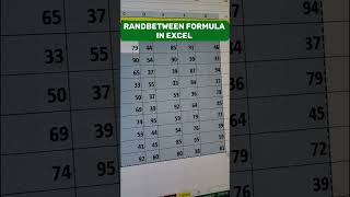 Randbetween Function in Excel | Excel tips #excel #exceltips#excelskills#computer#shorts #shortvideo