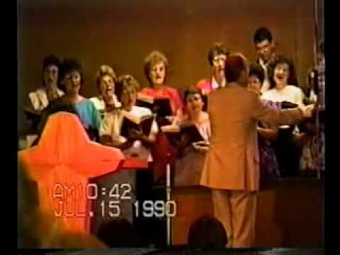 Choir sings "Worship the Lord in the Beauty of Holiness" at AZ Family Camp (Church of God-Anderson, IN) 1990. Camp Pinerock, Prescott, AZ.