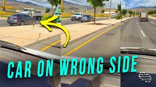 Car Turns up the Wrong Side of the Road and Doesn’t Stop Driving for About Half Mile