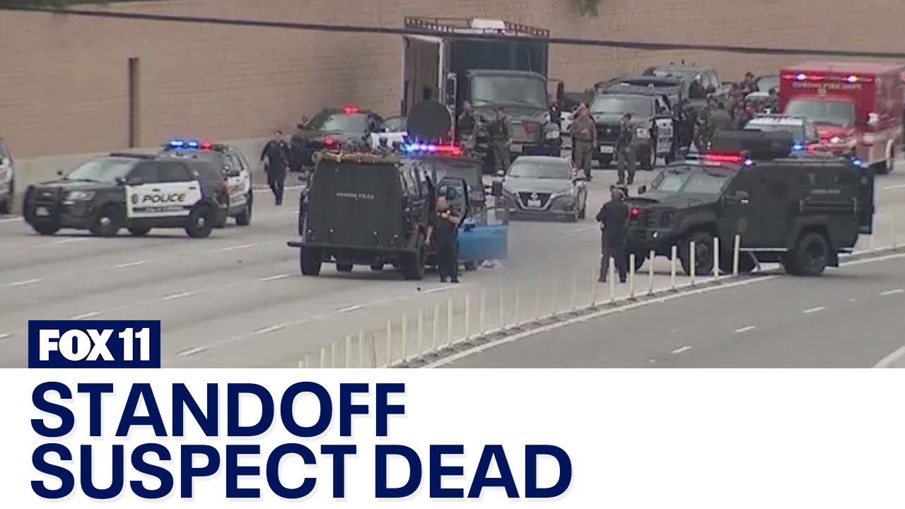 Suspect dead after standoff shuts down both sides of 91 Freeway in Anaheim