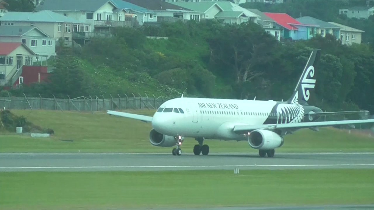 A320 | Air New Zealand | Takeoff from Wellington Airport - YouTube