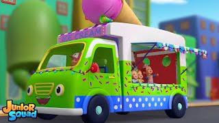 ล้อบนรถบรรทุกไอศกรีม + เพิ่มเติม วิดีโอยานพาหนะก่อนวัยเรียนสำหรับเด็กทารก