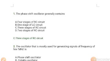 EL301 MCQ RELATED TO OSCILLATOR BY GAURAV GOYAL