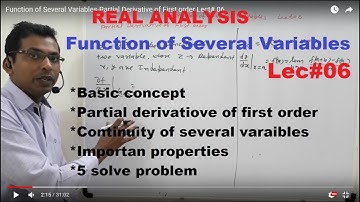 #06 Partial Derivative of function of several variables | Continuity of function of two variables