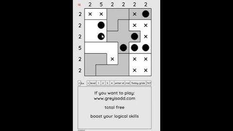 Grey is Odd - Today grids. Solution level 3 6X6 dated 08-11-2024 #logicpuzzles #logicgames  #games