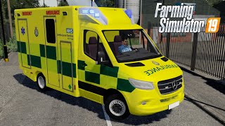 Mercedes Sprinter UK Ambulance - Farming Simulator 2019 [FS19 LS19 Car Vehicle Mod] #gaming #games
