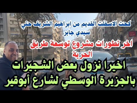 اخيرا وضع بعض الشجيرات في الجزيرة الوسطي بشارع أبوقير تطورات مشروع توسعة طريق الحرية