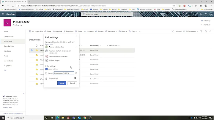 OneDrive - Share a password protected link