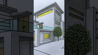 House Drawing in 2 Point Perspective shorts