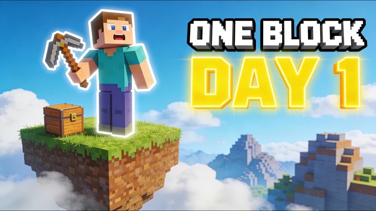 ONE BLOCK Minecraft Challenge DAY 1 | Will I Survive?!