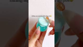 Mixing My Marshmallow Lip Pot