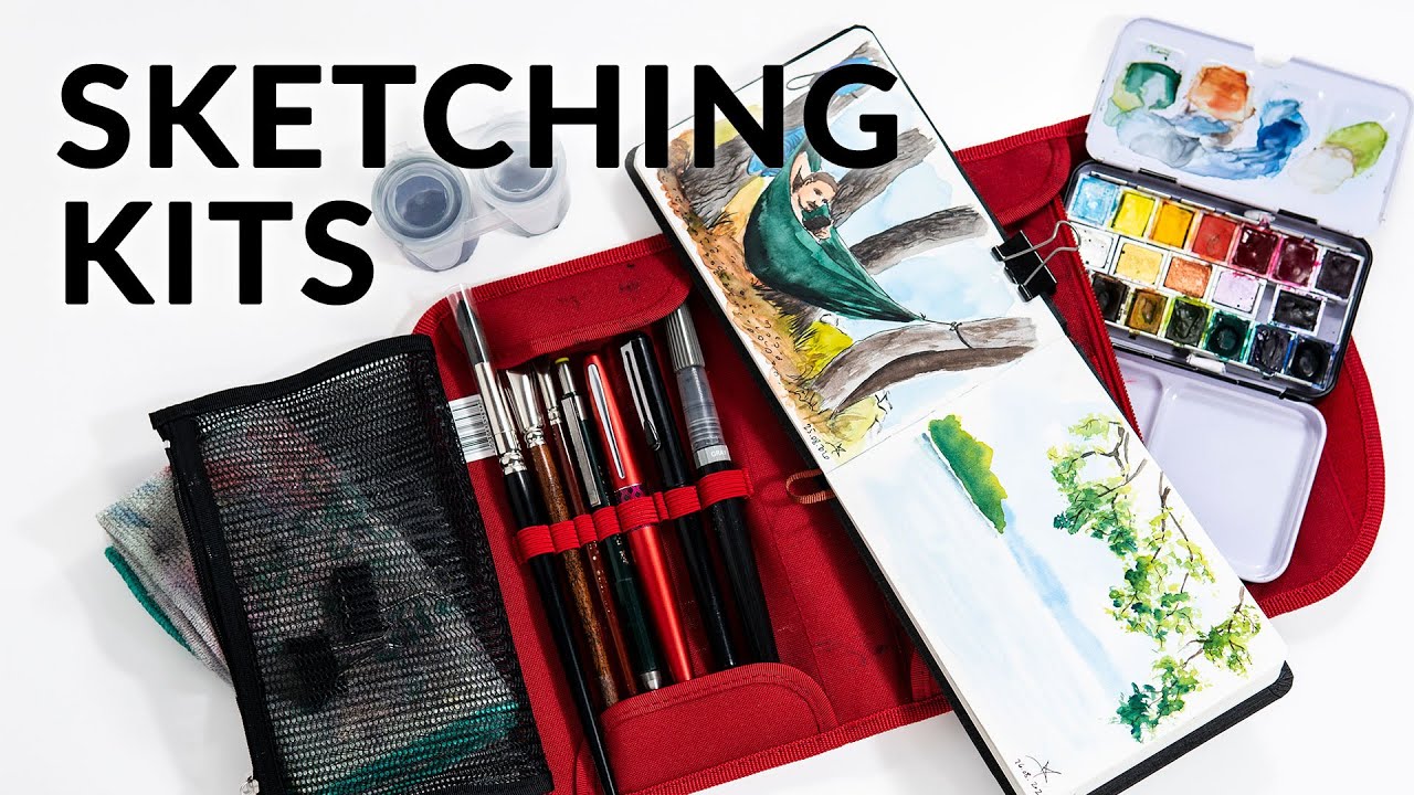 5 types of travel sketching kits I use: watercolor, minimal, study kit &  more