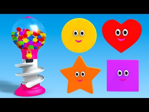 Shapes for Children to Learn with Gumball Machine – Learning Shapes Videos for Children