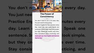 The Power of Consistency 🔑 | Easy English Reading and Speaking Practice | #englishforbeginners