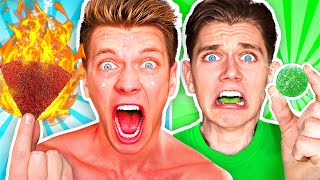 Eating The World’s Spiciest vs Sourest Food & Candy For 24 Hours! Breaking 100 Extreme Date Rules