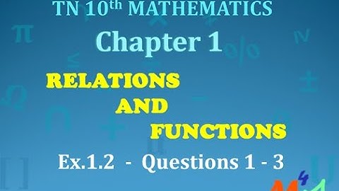 TN 10th Maths Exercise 1.2, (Q.1 - 3), Relations & Functions