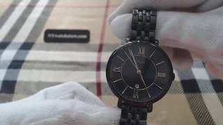 fossil black metal watch for ladies