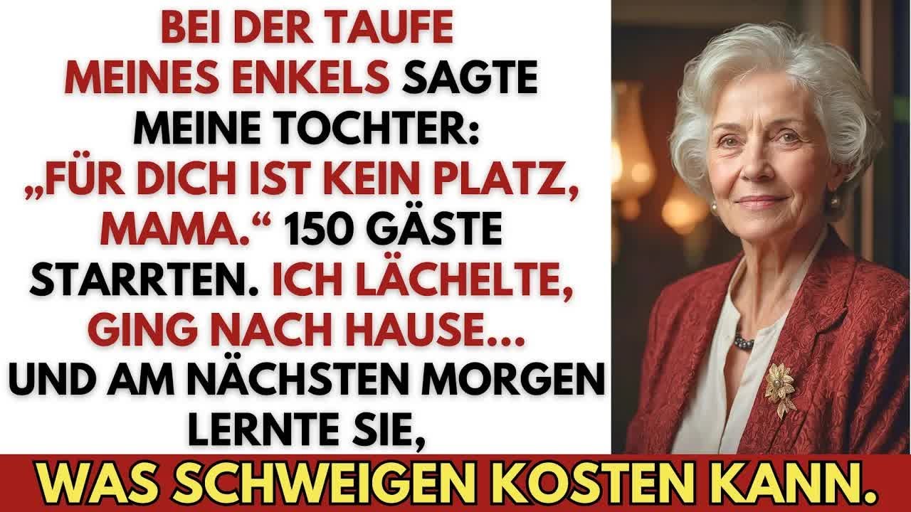 „Für dich ist kein Platz, Mama“, sagte meine Tochter bei der Taufe – also ging ich nach Hause un