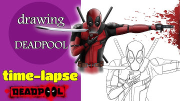 Drawing Deadpool | time lapse drawing deadpool