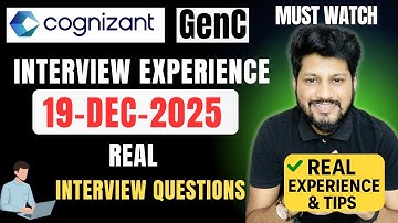 1🔥 Cognizant GenC Interview Experience 19 Dec 2025 | Full Process, Questions & Tips 🔥