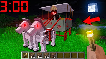 SCARY HORSEMAN OF DEATH AT 3:00AM! In MINECRAFT : NOOB vs PRO