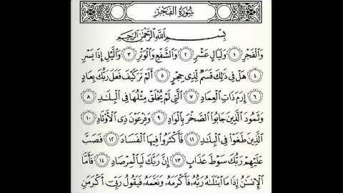 سورة الفجر القارئ ابراهيم الدوسري برواية ورش عن نافع