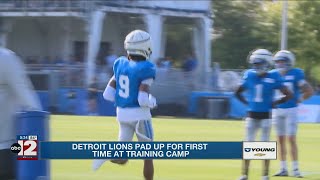 Detroit Lions practice with pads for first time at training camp