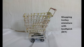 How to make mini shopping cart with toothpics