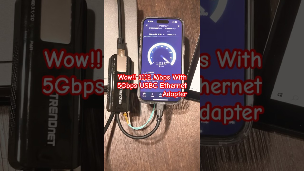 Blazing Fast!!#iphone15pro #5Gbps #connection #usbc #ethernet by Trendnet Adapter