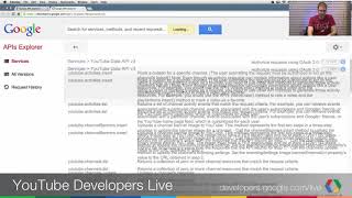 YouTube Developers Live  Getting a Channel's Uploads in v3