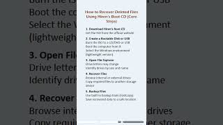 Learn how to recover deleted files using Hiren’s Boot CD. #hiren