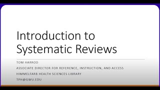 3. Creating an effective systematic review search strategy