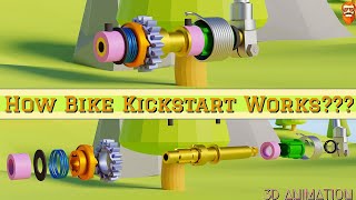 How Does Motorcycle Kickstart Work? Why More Power Is Needed For Bullet Kickstarting? (3D Animation) by Animated Beardo 25,929 views 2 years ago 4 minutes, 20 seconds