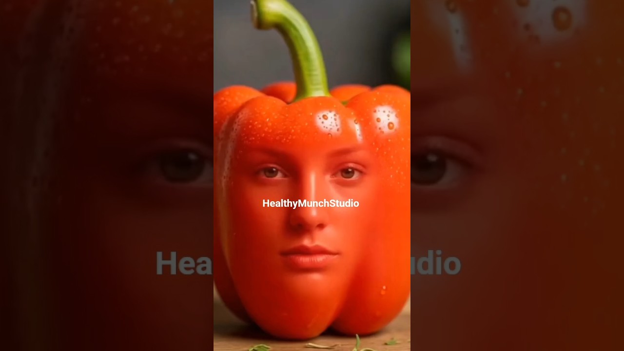 Red bell pepper is eating and dancing while singing🤯🎶