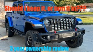 2020 Jeep JT Gladiator Rubicon  3 year owner review.  Problems, concerns, likes, and dislikes.