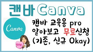 Canva/캔바/교육자 pro계정 알아보고 '무료'로 가입하기( 신규, 기존 둘다 가능)