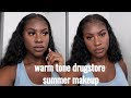 DRUGSTORE WARM TONE SUMMER MAKEUP | Affordable Darkskin Makeup | StateofDallas