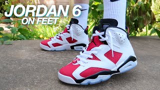 AIR JORDAN 6 CARMINE ON FEET!