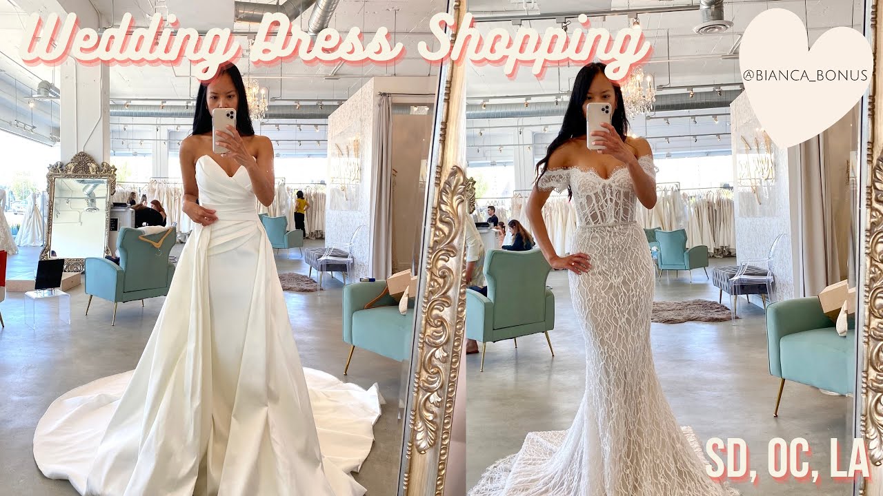 Wedding Dress Shopping Vlog 👰🏻‍♀️💍 Luv Bridal, The White Dress, Kinsley  James, LOHO, and more! 