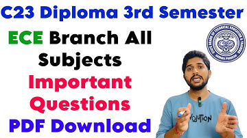 C23 Diploma 3rd Sem | ECE  Branch all subjects important questions download here | bsdvp telugu tech