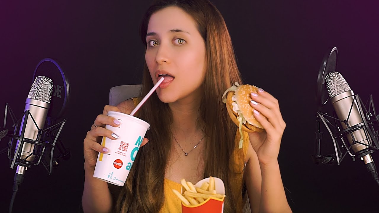 Cenamos hamburguesas de McDonald juntos | ASMR Español | Asmr with Sasha