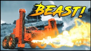 Crossout - Triple Harvester Flamethrower Build - Crossout Gameplay