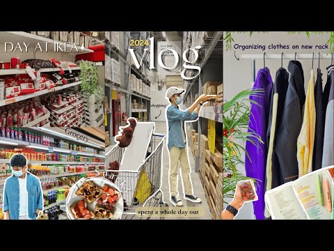 Vlog: IKEA visit, unboxing new clothing rack, studying, trying pinterest snacks, grocery