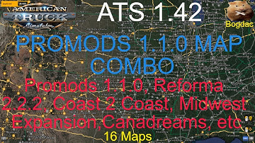 ATS 1.42 Promods 1.1.0 MAP COMBO