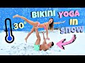BIKINI Yoga Challenge In Snow!