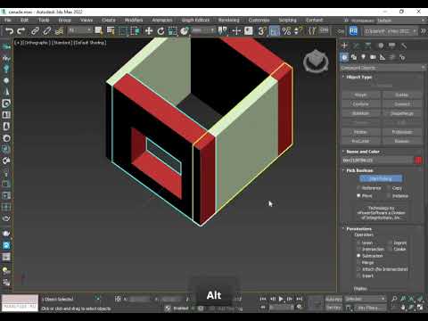 how to proboolean option for make window in 3ds max in 2024