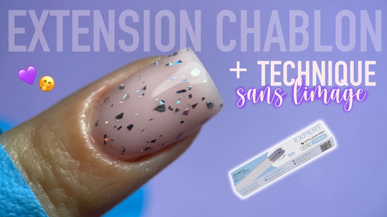 Ongles en gel | Rallongement chablon et technique sans limage 💜