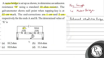 A meter bridge is set up as shown, to determine an unknown resistance 